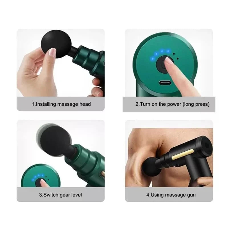 Massageador Muscular Profissional Elétrico Portátil Pistola Aparelho Fisioterapia