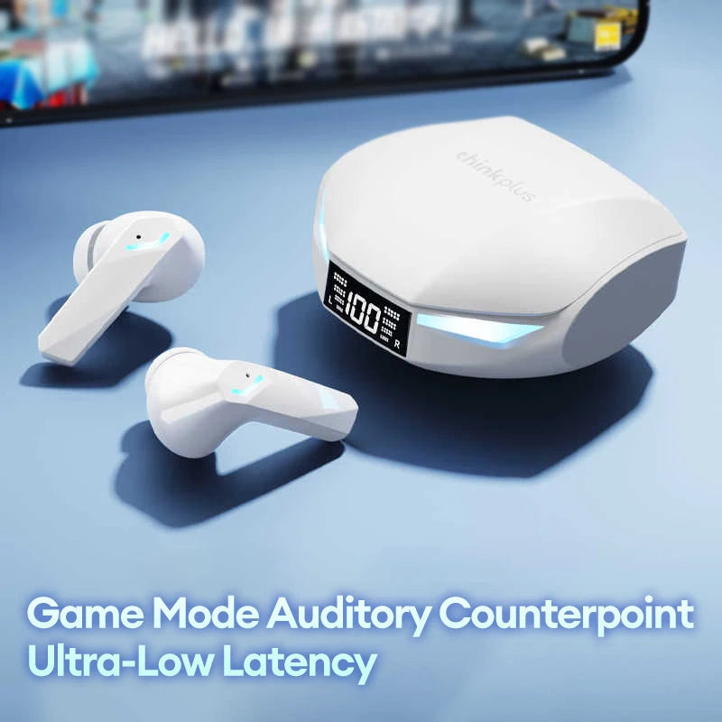 Novo lenovo gm2 pro max sem fio bluetooth 5.4 fones de ouvido led display digital à prova dwaterproof água com cancelamento ruído gaming headset