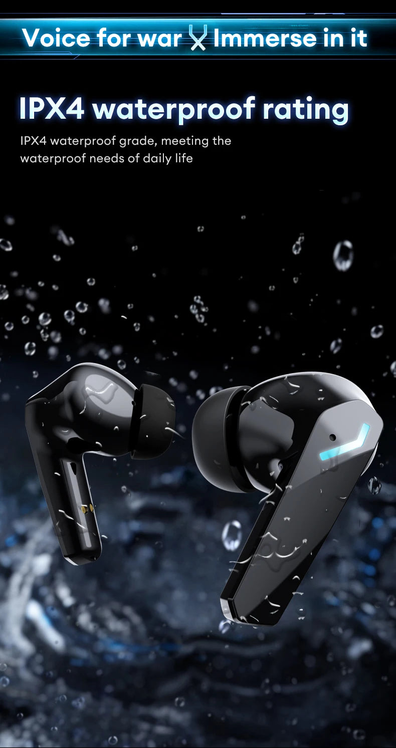 Novo lenovo gm2 pro max sem fio bluetooth 5.4 fones de ouvido led display digital à prova dwaterproof água com cancelamento ruído gaming headset