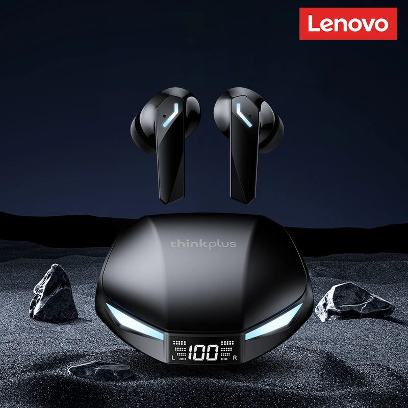 Novo lenovo gm2 pro max sem fio bluetooth 5.4 fones de ouvido led display digital à prova dwaterproof água com cancelamento ruído gaming headset