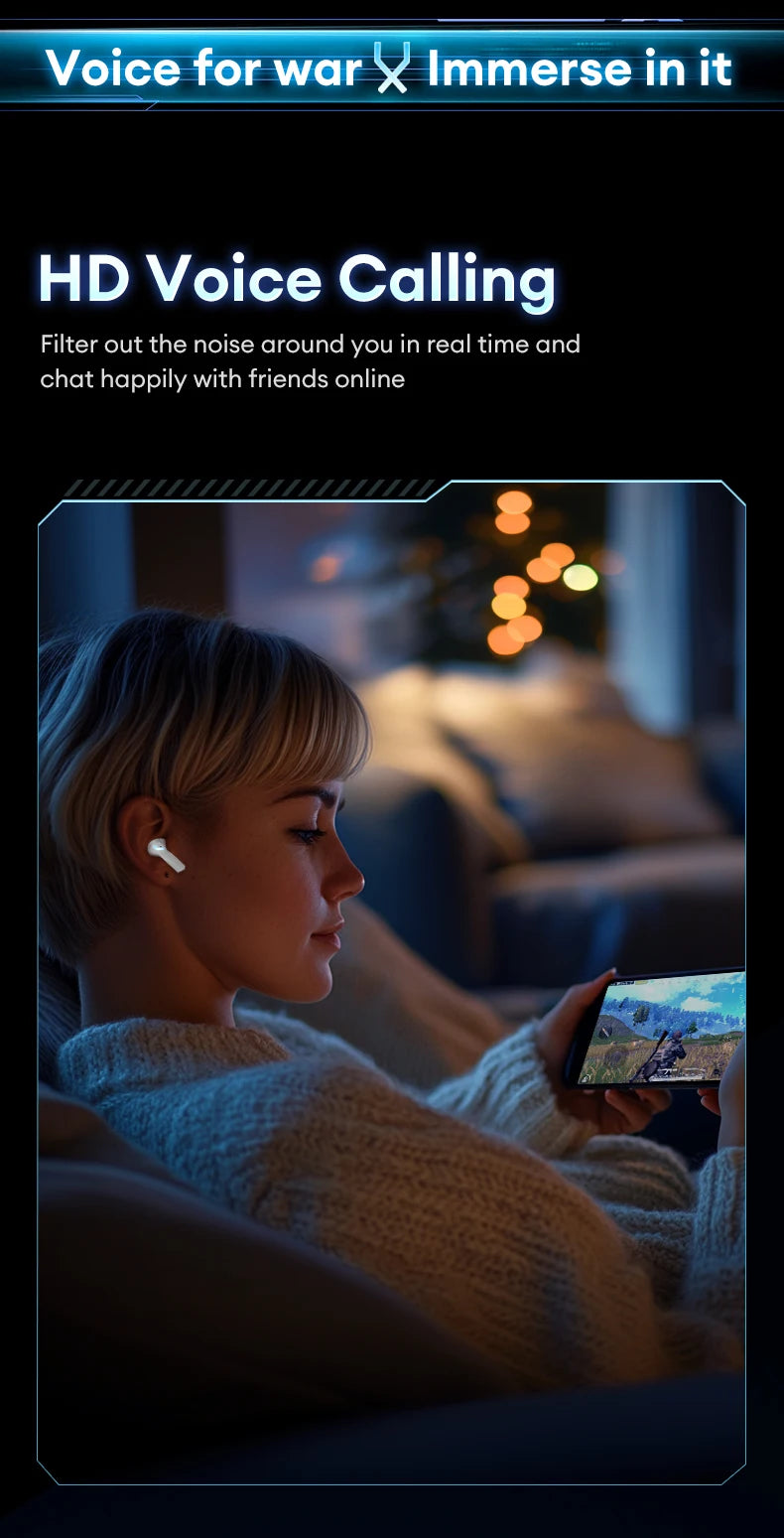 Novo lenovo gm2 pro max sem fio bluetooth 5.4 fones de ouvido led display digital à prova dwaterproof água com cancelamento ruído gaming headset