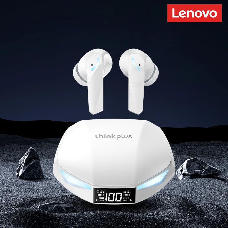 Novo lenovo gm2 pro max sem fio bluetooth 5.4 fones de ouvido led display digital à prova dwaterproof água com cancelamento ruído gaming headset