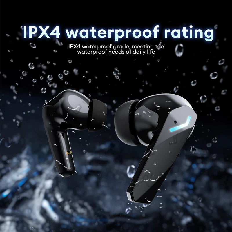 Novo lenovo gm2 pro max sem fio bluetooth 5.4 fones de ouvido led display digital à prova dwaterproof água com cancelamento ruído gaming headset